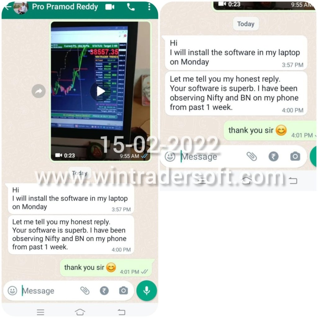 let me tell you my honest reply. Your softwre is superb. I have been observing Nifty and Bank Nifty on my phone from past one week